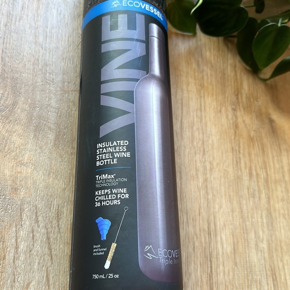 NIB NWT EcoVessel full wine bottle chiller flask thermos. Wine to go. Wine lover - Picture 4 of 6